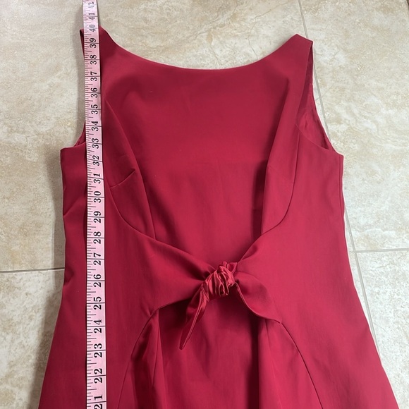 Moschino Cheap and Chic Red Front Bow Sheath Dress Size 6 Sleeveless Midi - Picture 8 of 15